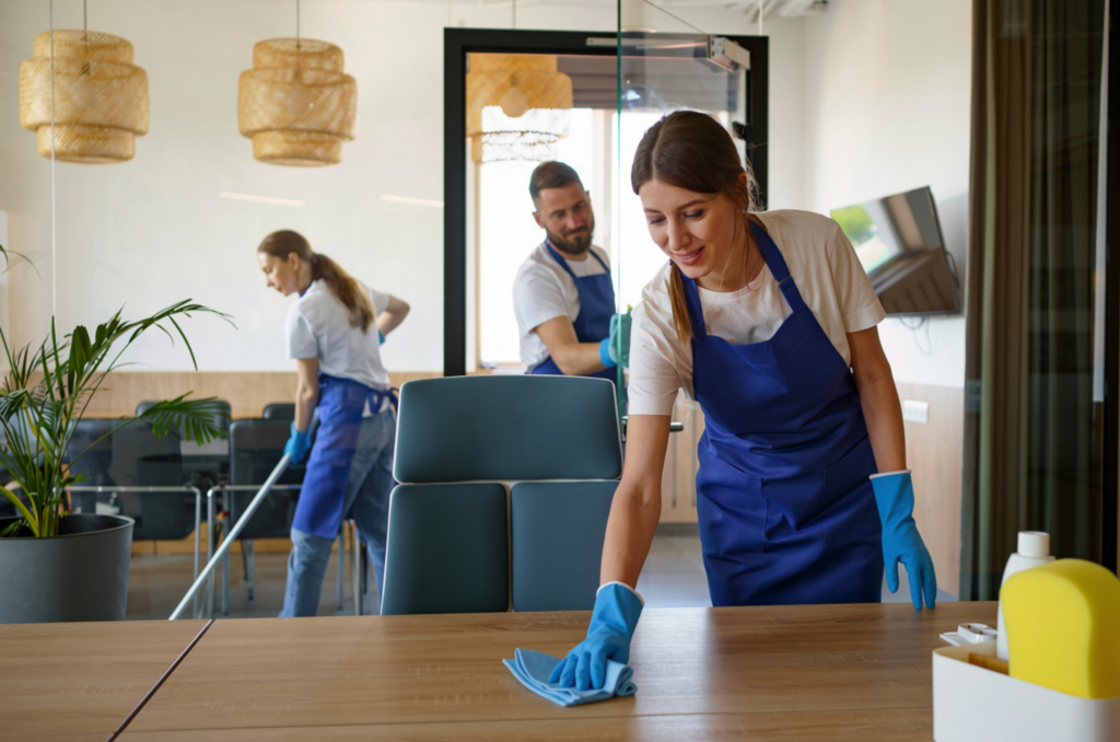 male and female cleaners a uk house