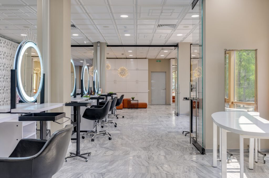 clean and modern hairdressers salon in the uk